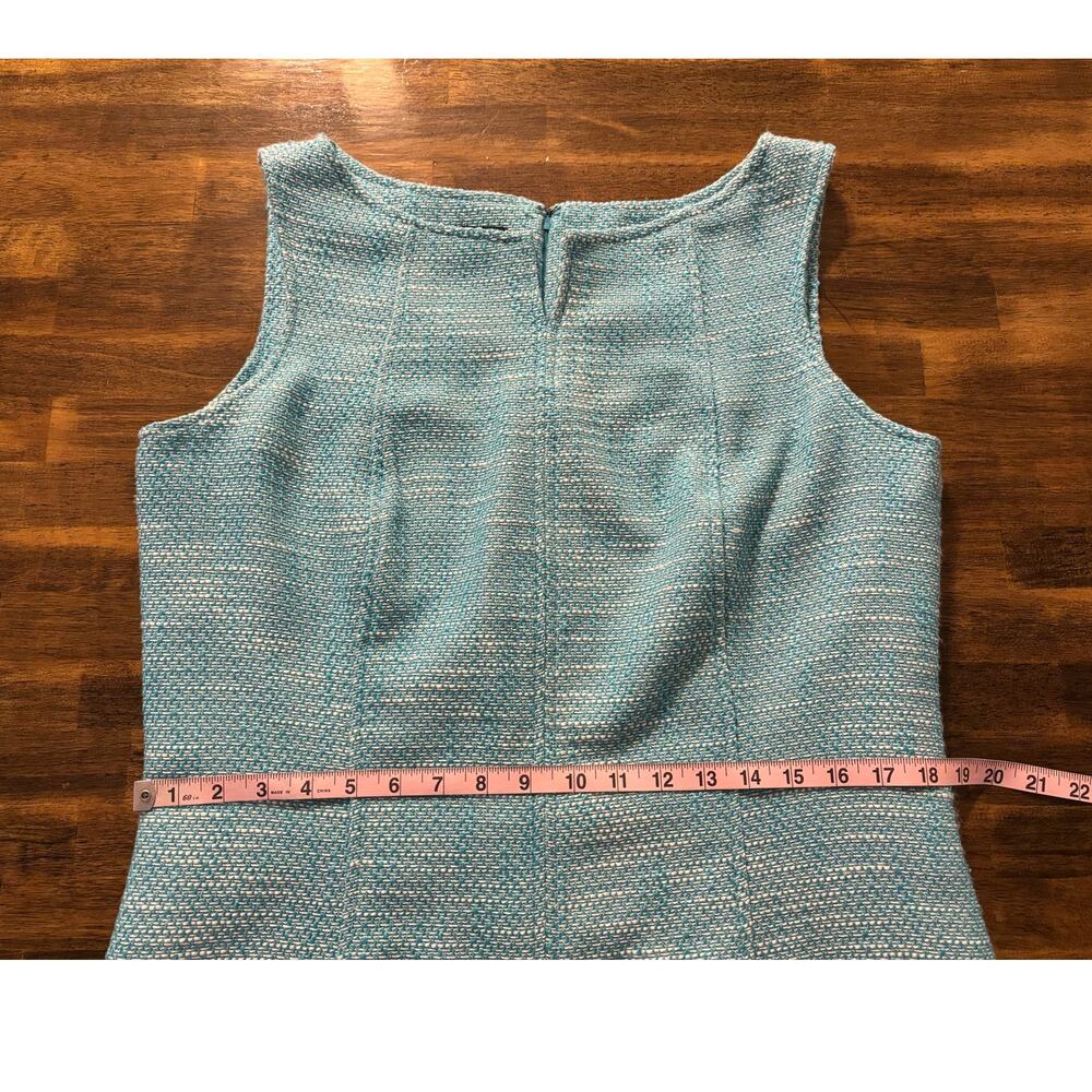 Talbots Women’s 16 Shift Dress Tweed Sleeveless Sheath Knee Length Split Neck - Picture 6 of 10